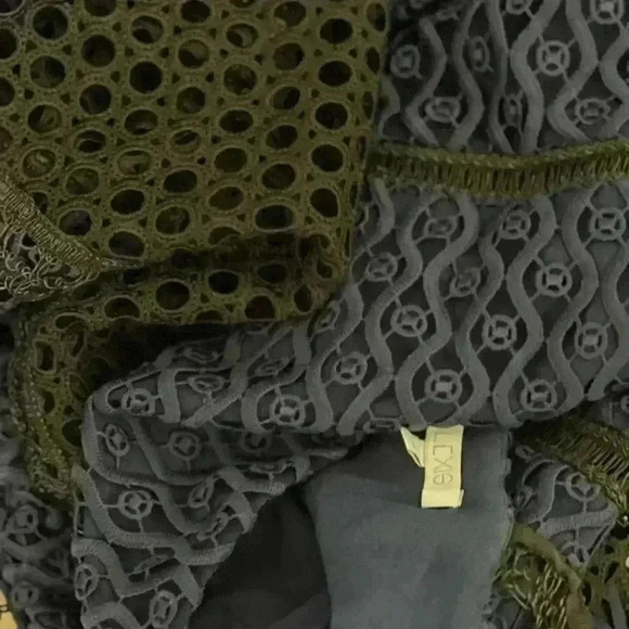 Alexis Erin Bicolor Crochet & Lace Midi Dress in Black & Navy - Picture 8 of 13